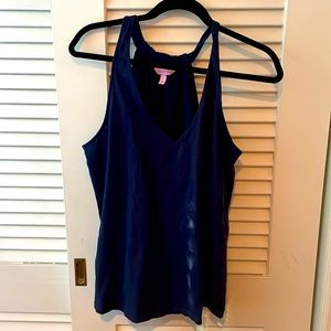Navy blue Lily halter top.